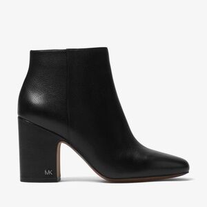 Michael Kors Elaine Black Pebbled Leather Ankle Booties